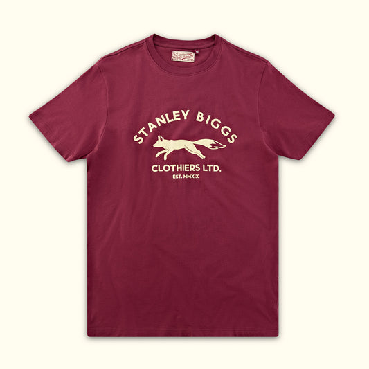 Biggs Fox T-Shirt in Maroon