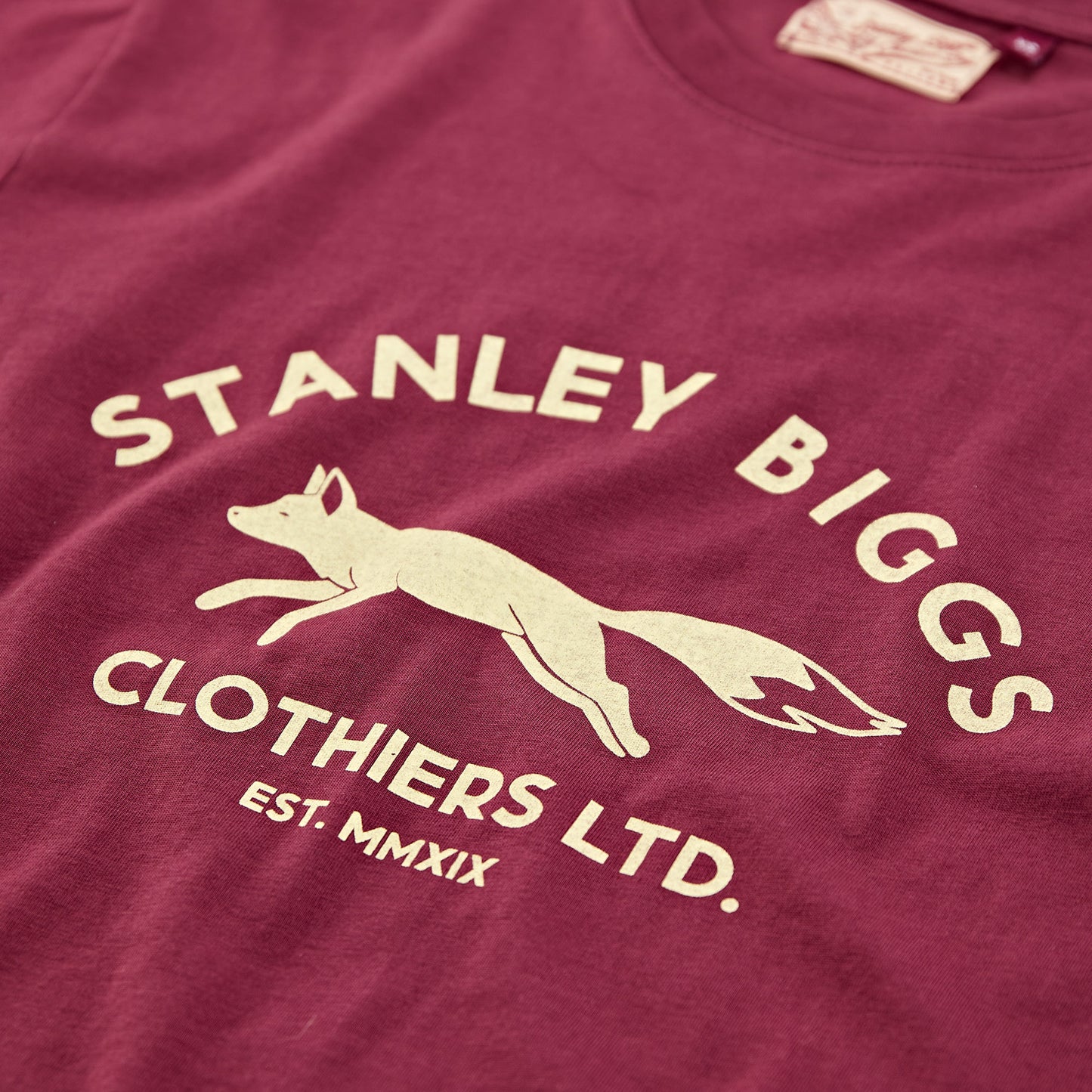 Biggs Fox T-Shirt in Maroon